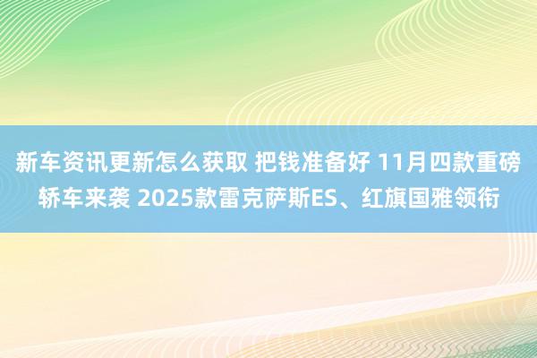 新车资讯更新怎么获取 把钱准备好 11月四款重磅轿车来袭 2025款雷克萨斯ES、红旗国雅领衔