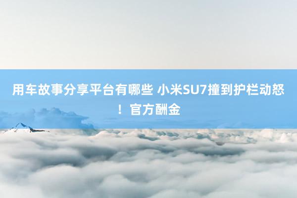 用车故事分享平台有哪些 小米SU7撞到护栏动怒！官方酬金