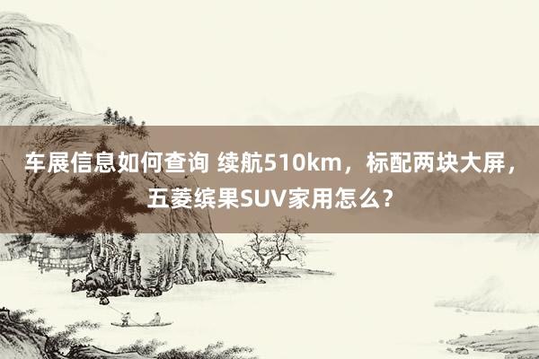 车展信息如何查询 续航510km，标配两块大屏，五菱缤果SUV家用怎么？