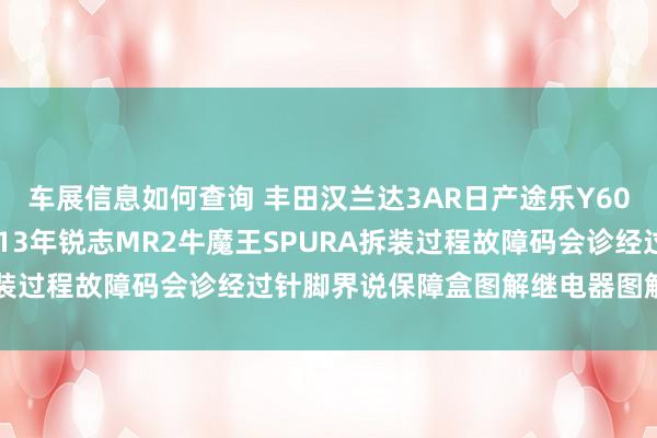 车展信息如何查询 丰田汉兰达3AR日产途乐Y60维修手册电路图贵寓2013年锐志MR2牛魔王SPURA拆装过程故障码会诊经过针脚界说保障盒图解继电器图解线束走