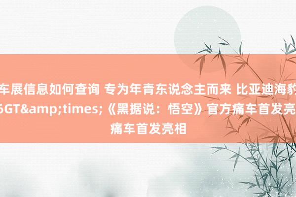 车展信息如何查询 专为年青东说念主而来 比亚迪海豹06GT&times;《黑据说：悟空》官方痛车首发亮相