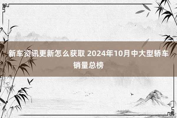 新车资讯更新怎么获取 2024年10月中大型轿车销量总榜