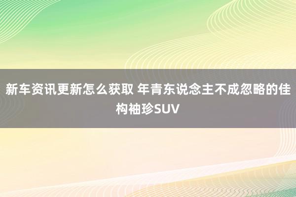 新车资讯更新怎么获取 年青东说念主不成忽略的佳构袖珍SUV