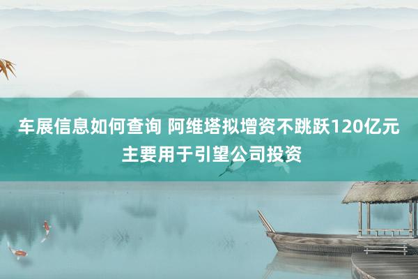 车展信息如何查询 阿维塔拟增资不跳跃120亿元 主要用于引望公司投资